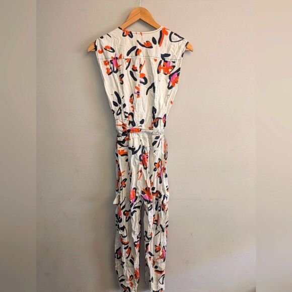 Tanya Taylor Margot Floral White Jumpsuit Size 2 - Picture 4 of 7